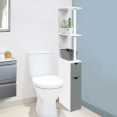 WILLY wc-meubel met legplank, hout, 2 grijze deuren, plaatsbesparend voor het toilet
