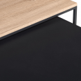 Set van 2 geneste salontafels DENTON 100/113 van zwart metaal en hout in industrieel design.