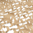 Zandkleurig rechthoekig schaduwdoek met camouflagedesign, 3 x 4 m
