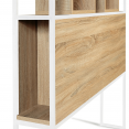 DETROIT hoofdbord 145 cm in industriële stijl van hout en wit metaal