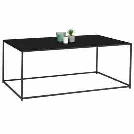 DAVIS salontafel 113 cm in mat zwart metaal in industrieel design