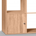 Meuble de rangement cube 12 cases bois façon hêtre et portes
