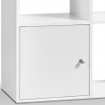 Meuble de rangement cube 12 cases bois blanc et portes