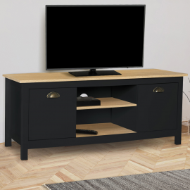 ISIS tv-meubel in hout en zwart