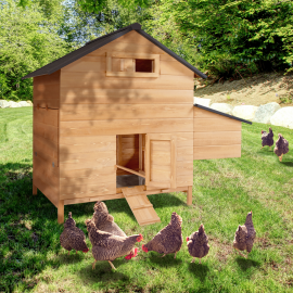 Kippenhuisje voor 6 tot 10 kippen met houten legnest