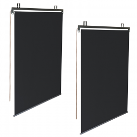 Set van 2 zwarte zonneschermen voor pergola's, L 124 x H 225 cm
