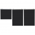 Set van 3 rolgordijnen L.124 x H. 225 cm voor zwarte pergola