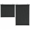 Set van 2 zwarte halfdoorlatende zonneschermen voor pergola's, L 124 x H 225 cm