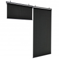 Set van 2 zwarte halfdoorlatende zonneschermen voor pergola's, L 124 x H 225 cm