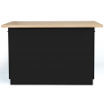 IVO keukeneiland in zwart hout met werkblad in imitatiebeuk 120 cm