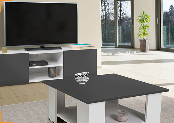 ELI antraciet grijs TV-meubel + salontafel