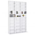Bibliothèque étagère CD CEYLIA 30 cases avec étagères modulables bois blanc