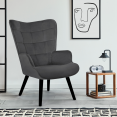 Scandinavische fluwelen ANIA fauteuil in grijs
