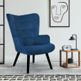 Scandinavische fluwelen ANIA fauteuil in blauw