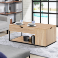 DETROIT salontafel in industriële stijl met optilbaar blad en opbergruimte