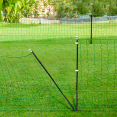 Kit complet clôture électrifiable + électrificateur filet à poules 12 M avec porte 6 piquets double pointe