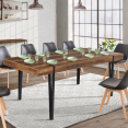 Eettafel AUSTRIA voor 10 personen van hout met haarspeldpoot 200 cm