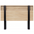 PHOENIX hoofdbord met opbergvakken in hout en zwart 160 cm