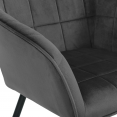 Set van 2 MADY-stoelen in grijs fluweel met armleuning