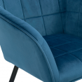 Set van 2 MADY-stoelen in blauw verlours met armleuning