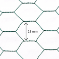 Grillage 25mm 1x25M revêtement vert maille hexagonale 0,7x25mm