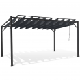 Pergola lames orientables CEFALU 3x4 M gris anthracite