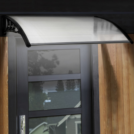 Luifel voor deur 80 x 120 cm, met LED op zonne-energie, polycarbonaat