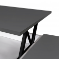 Houten ELEA salontafel in wit en grijs met optilbaar blad en opbergruimte
