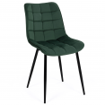 Set van 4 MADY-stoelen van velours in verschillende kleuren groen, lichtgrijs, donkergrijs en geel