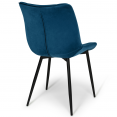 Set van 4 MADY-stoelen van velours in verschillende kleuren blauw x2, lichtgrijs, donkergrijs