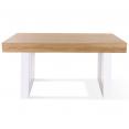 Eettafel PHOENIX voor 6 personen, hout en wit 160 cm