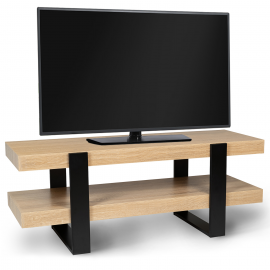 PHOENIX tv-meubel met dubbel blad in hout en zwart