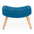Scandinavische IVAR fauteuil met voetenbankje, eendenblauw