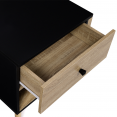 Set van 2 EMMIE Scandinavische nachtkastjes in hout en zwart met 1 lade