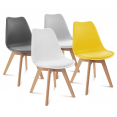Set van 4 stoelen SARA mix kleur donkergrijs, lichtgrijs, wit en geel