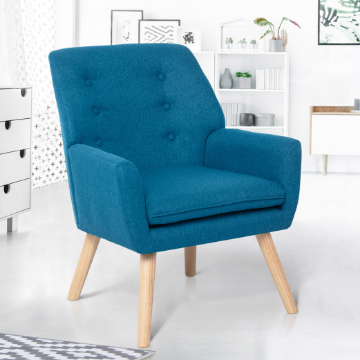 Scandinavische stoffen NAT fauteuil in blauwgroen