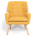 Scandinavische stoffen NAT fauteuil in mosterdgeel