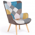 Scandinavische IVAR fauteuil met kleurrijk patchwork