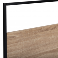 DETROIT hoofdeinde 145 in industrieel design van hout en zwart metalen, met muurbevestiging