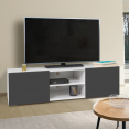 Wit ELI tv-meubel met deuren in antracietgrijs
