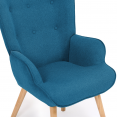 Scandinavische IVAR fauteuil in eendenblauwe stof