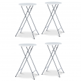 Set van 4 inklapbare hoge tafels 105 cm en 4 witte hoezen
