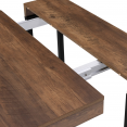 TORONTO uitschuifbare consoletafel, 14 personen, 300 cm, donker hout, industrieel ontwerp