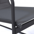 Salon de jardin bas MALAGA 6 places avec canapés, fauteuils et table gris anthracite