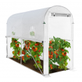 Bâche de rechange 130gr/m² pour serre à tomates 3m² blanche relevable 2 fenêtres + porte zippée