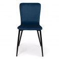 Set van 4 MACHA stoelen in fluweelmix kleur blauw, lichtgrijs, donkergrijs, geel
