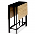 EDI 2-4 persoons inklapbare consoletafel in beuken en zwart industrieel ontwerp 103 x 76 cm