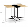 EDI 2-4 persoons inklapbare consoletafel in beuken en zwart industrieel ontwerp 103 x 76 cm