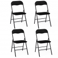 Set van 4 zwarte KITY vouwstoelen in PU