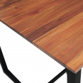 SOHO tuinmeubelset staal + acacia 180cm tafel en 6 zwarte stapelstoelen - industrieel ontwerp